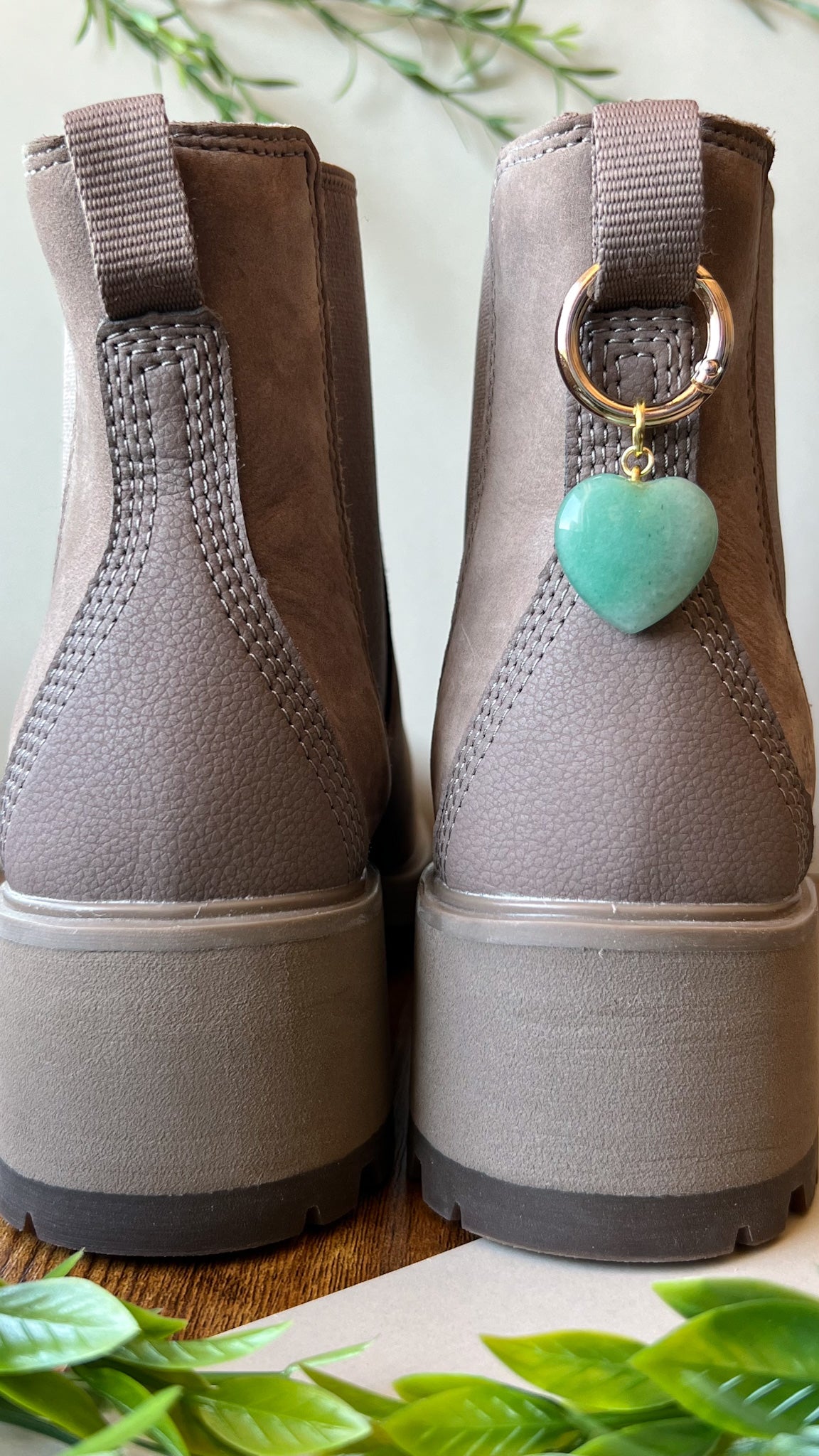 Crystal Heart Boot Charm