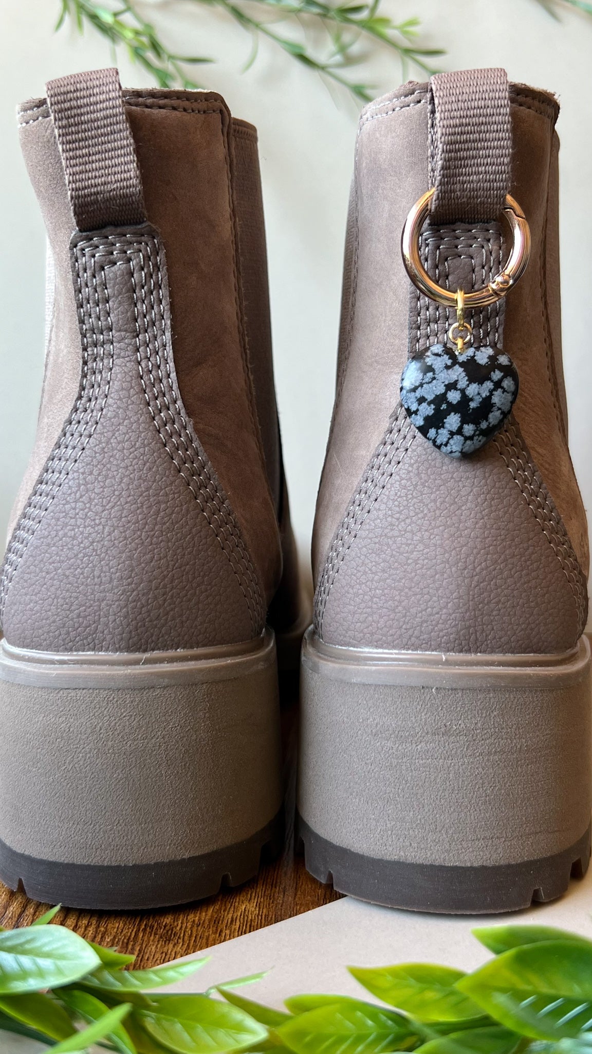 Crystal Heart Boot Charm