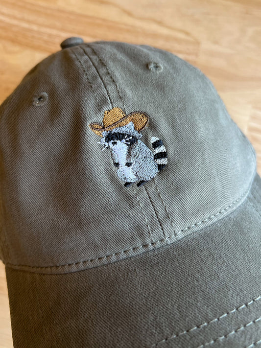 Cowboy Raccoon Low Profile Dad Hat