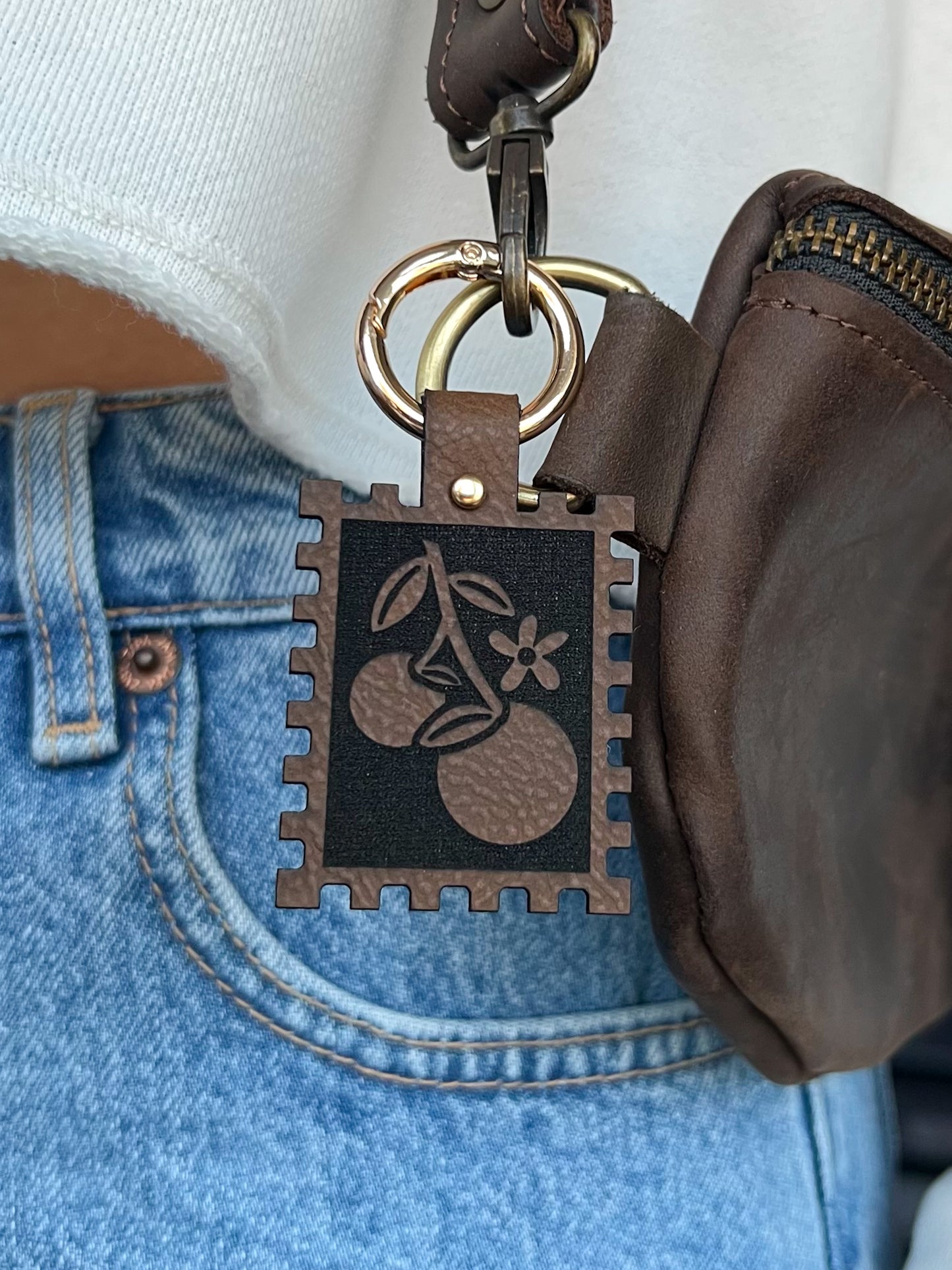 Orange Branch Stamp Faux Leather Accessory